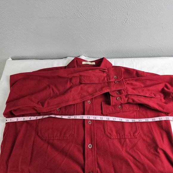 L.L. Bean Traditional Fit Chamois Cloth Shirt Men L Reg Cranberry Red Outdoor - Picture 6 of 9